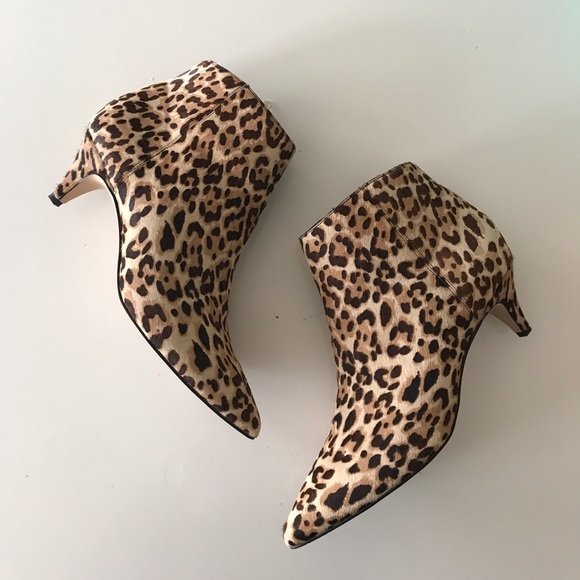 kinzey genuine calf hair pointy toe bootie